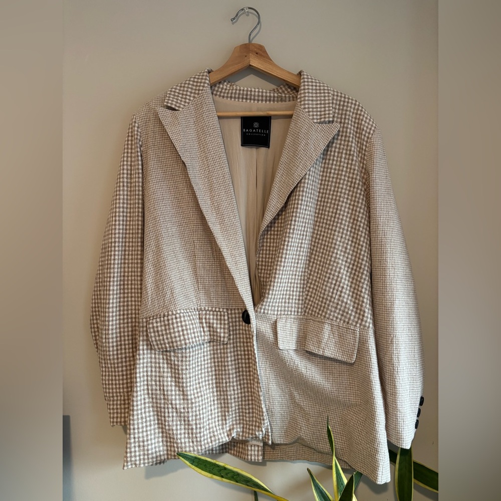 Bagatelle Patchwork Linen Blend Blazer - image 1